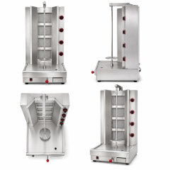 Commercial 4-Head Gas Shawarma Machine | LPG Vertical Doner Kebab Grill GH-R4