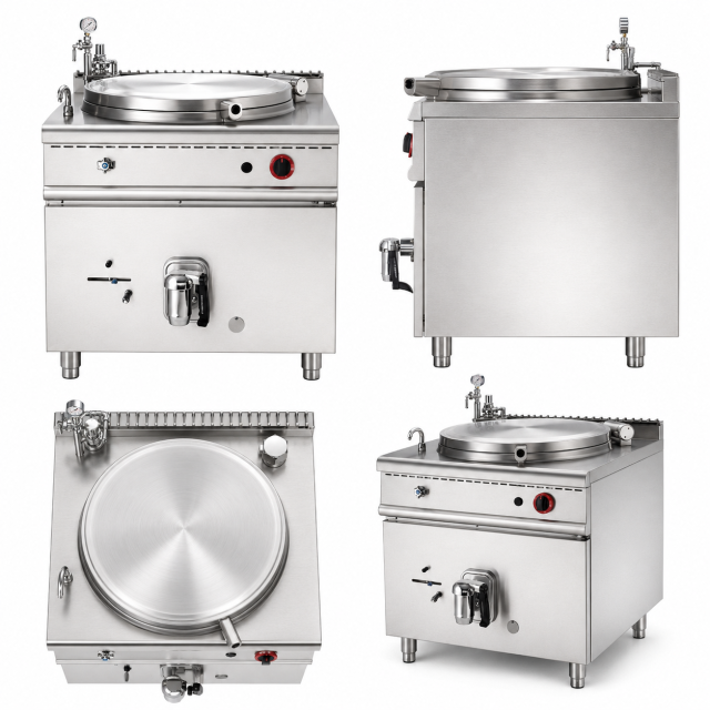 Commercial 150L Gas Indirect Heating Jacketed Kettle | LPG/NG Boiling Pan JZ-G150