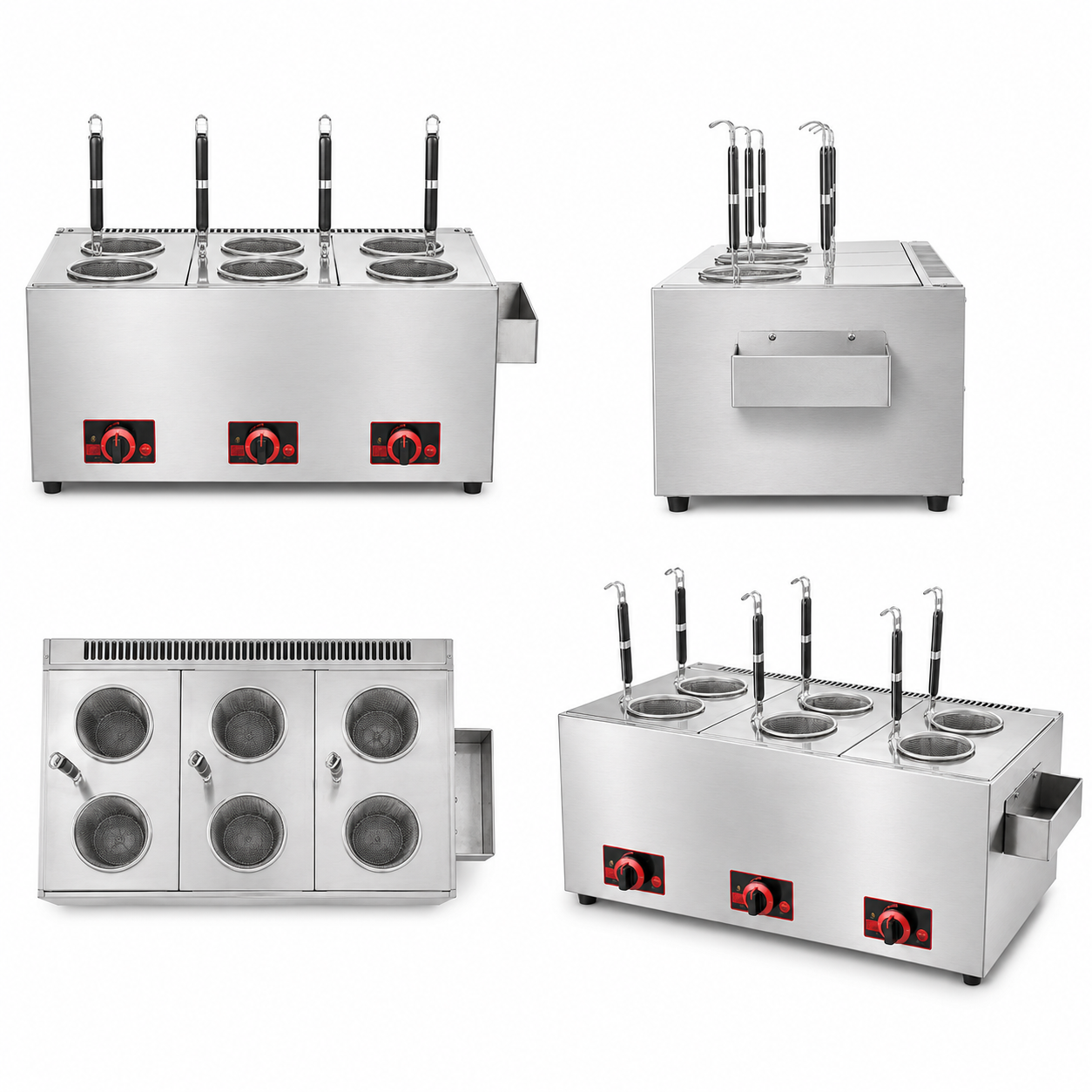 Commercial 3-Cylinder Gas Noodle Cooking Stove | Triple LPG Noodle Cooker GM-3