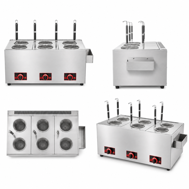 Commercial 3-Cylinder Gas Noodle Cooking Stove | Triple LPG Noodle Cooker GM-3