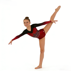 Delicate Leotard Rhythmic Gymnastics Sleek Fancy Design For Children Graceful Gymnastics Training And Event Use