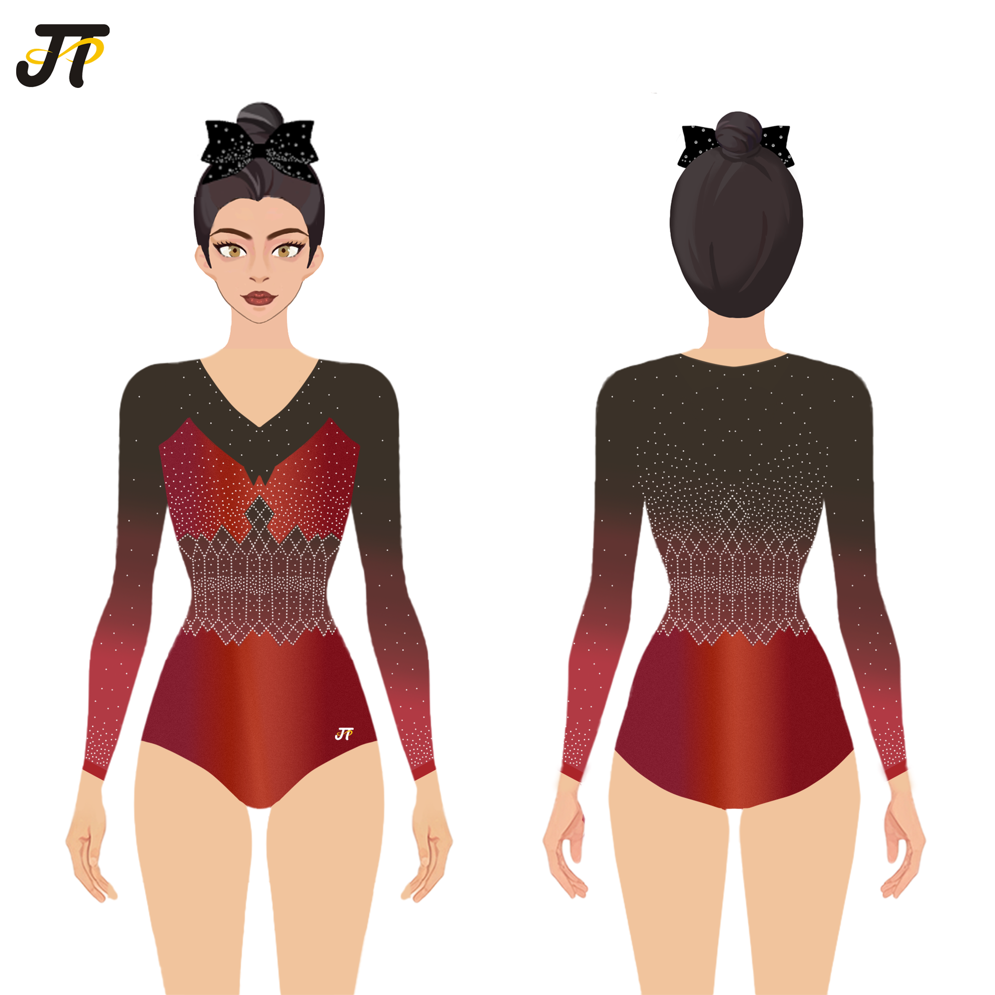 Delicate Leotard Rhythmic Gymnastics Sleek Fancy Design For Children Graceful Gymnastics Training And Event Use