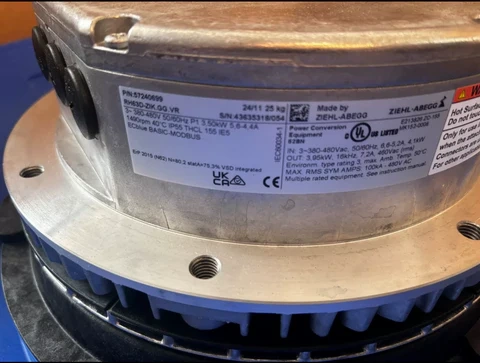 ZN071-ZIL.GL.V7P4 380/480V 4.2kW 6.8A 1530rpm ZIEHL-ABEGG Axial Fan,upbh827,ZN071-ZIL.GL.V7P4 380/480V 4.2kW 6.8A 1530rpm ZIEHL-ABEGG Axial Fan