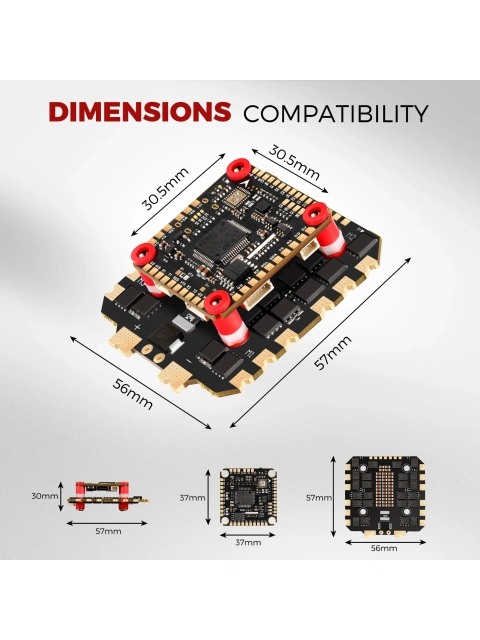 F7 FC F722 Flight Controller, 80A/100A 4-in-1 ESC, 4-8S, Stackable, ICM42688P, 30.5X30.5mm, Suitable for 13-inch FPV | 15-inch UAV