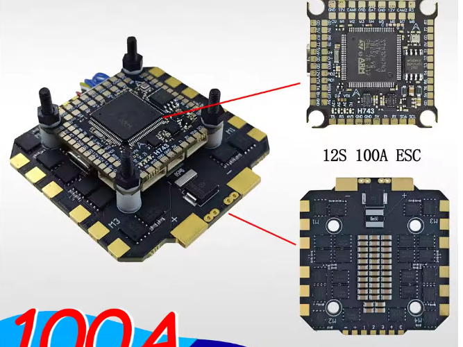 120A 100A 80A 3-12S 4IN1 ESC H743 Stack H7 FC flight controller is suitable for MARK4 13-inch FPV drone frame,upbh827,120A 100A 80A 3-12S 4IN1 ESC H743 Stack H7 FC 飞控器适用于 MARK4 13英寸 FPV 无人机框架