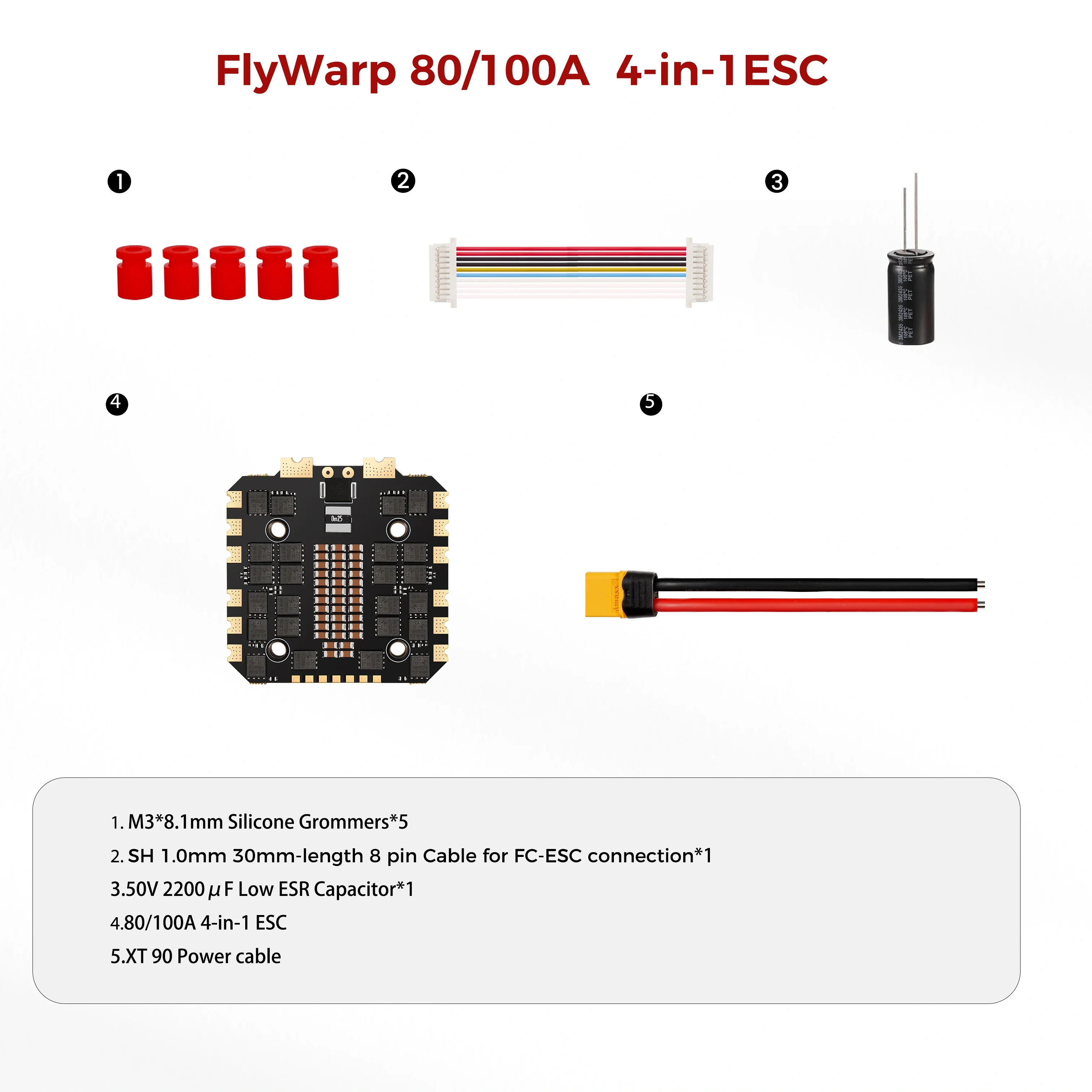 F7 FC F722 Flight Controller, 80A/100A 4-in-1 ESC, 4-8S, Stackable, ICM42688P, 30.5X30.5mm, Suitable for 13-inch FPV | 15-inch UAV