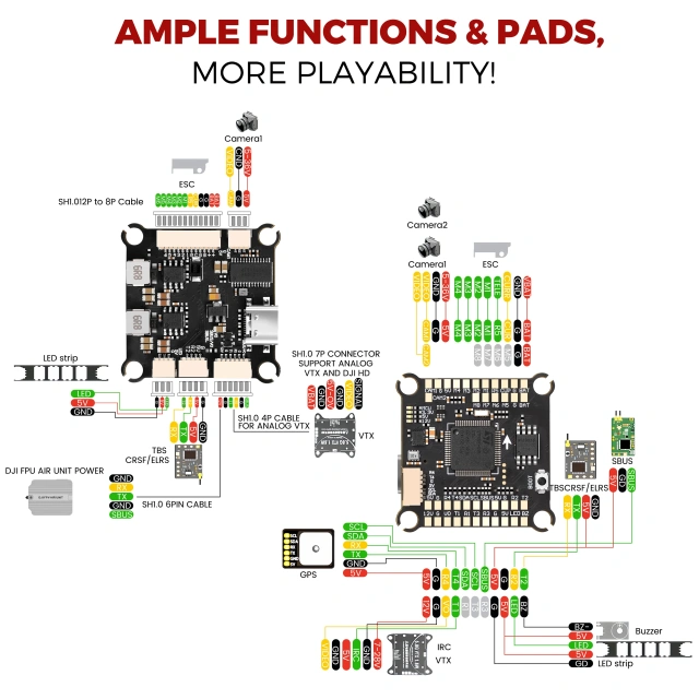 FC F405 F7 FC F722 Flight Controller, 55A/65A 4-in-1 ESC, 4-8S, Stackable, ICM42688, 30.5X30.5mm, Suitable for FPV Drone Remote-Controlled Aircraft,upbh827,FlyWarp F4 FC F405 F7 FC F722 飞控 55A/65A 四合一电调 4-8S 堆叠式 ICM42688 30.5X30.5mm 适用于 FPV 无人机遥控飞机