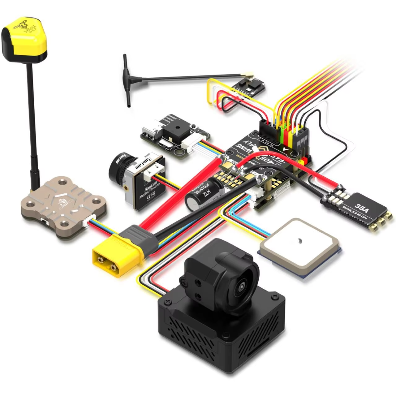 F405 WING MINI Fixed-Wing Flight Controller FC ESC Stack STM32F405 Suitable for Remote Control Racing Cars, FPV Freestyle Drone Models, UAV,upbh827,F405 WING MINI 固定翼飞行控制器 FC ESC Stack STM32F405 适用于遥控赛车 FPV 自由式无人机模型 UAV