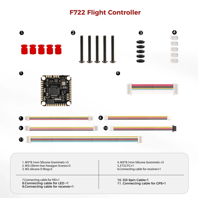 F7 FC F722 Flight Controller, 80A/100A 4-in-1 ESC, 4-8S, Stackable, ICM42688P, 30.5X30.5mm, Suitable for 13-inch FPV | 15-inch UAV