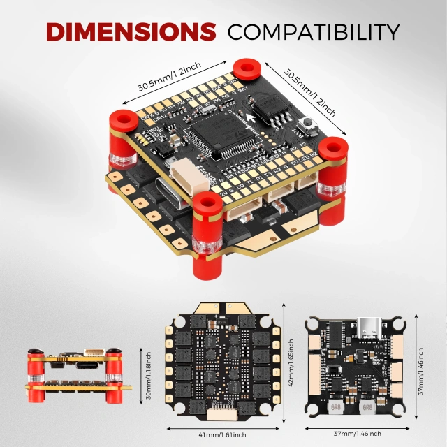 FC F405 F7 FC F722 Flight Controller, 55A/65A 4-in-1 ESC, 4-8S, Stackable, ICM42688, 30.5X30.5mm, Suitable for FPV Drone Remote-Controlled Aircraft,upbh827,FlyWarp F4 FC F405 F7 FC F722 飞控 55A/65A 四合一电调 4-8S 堆叠式 ICM42688 30.5X30.5mm 适用于 FPV 无人机遥控飞机