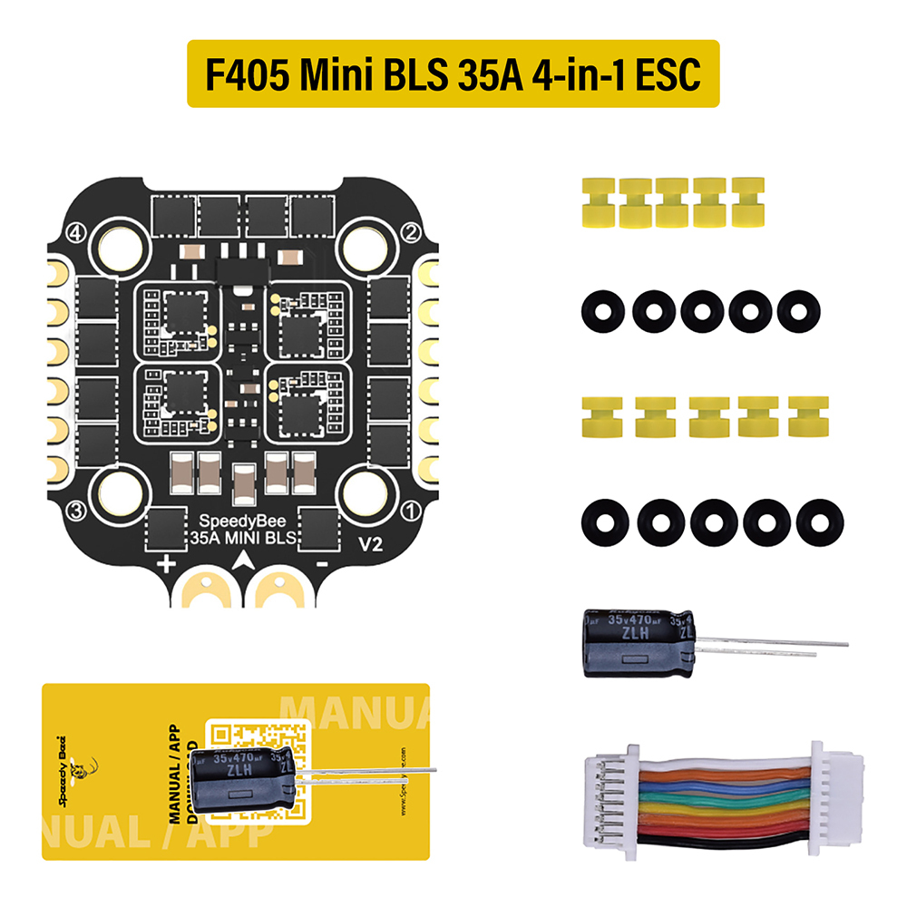 F405 Mini Stackable Flight Controller FC BLS 35A V2 3-6S 20x20 4-in-1 ESC Dual BECs for Remote Control FPV Racing Drones