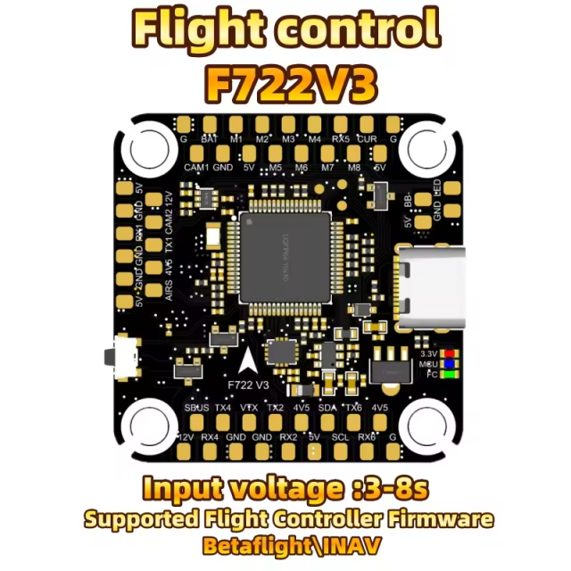 F722 V3 Flight Controller Drone FC Stack Module 3-8s Input Voltage 30.5*30.5mm 5V/12V BEC Suitable for Remote Control Multirotor FPV Drone Accessories,upbh827,F722 V3 飞控无人机FC堆叠模块 3-8s 输入电压 30.5*30.5mm 5V/12V BEC 适用于遥控多旋翼FPV无人机配件