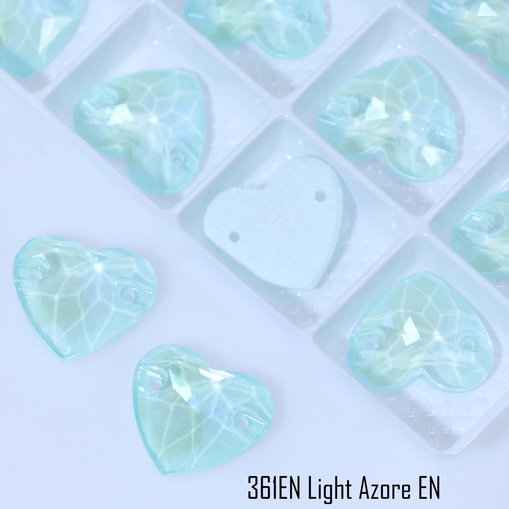 Glass Crystal Sew-on Stones Heart Shape - Paint Effect Craft Beads for DIY Clothing Bags Shoes Hair Accessories Scrapbooking