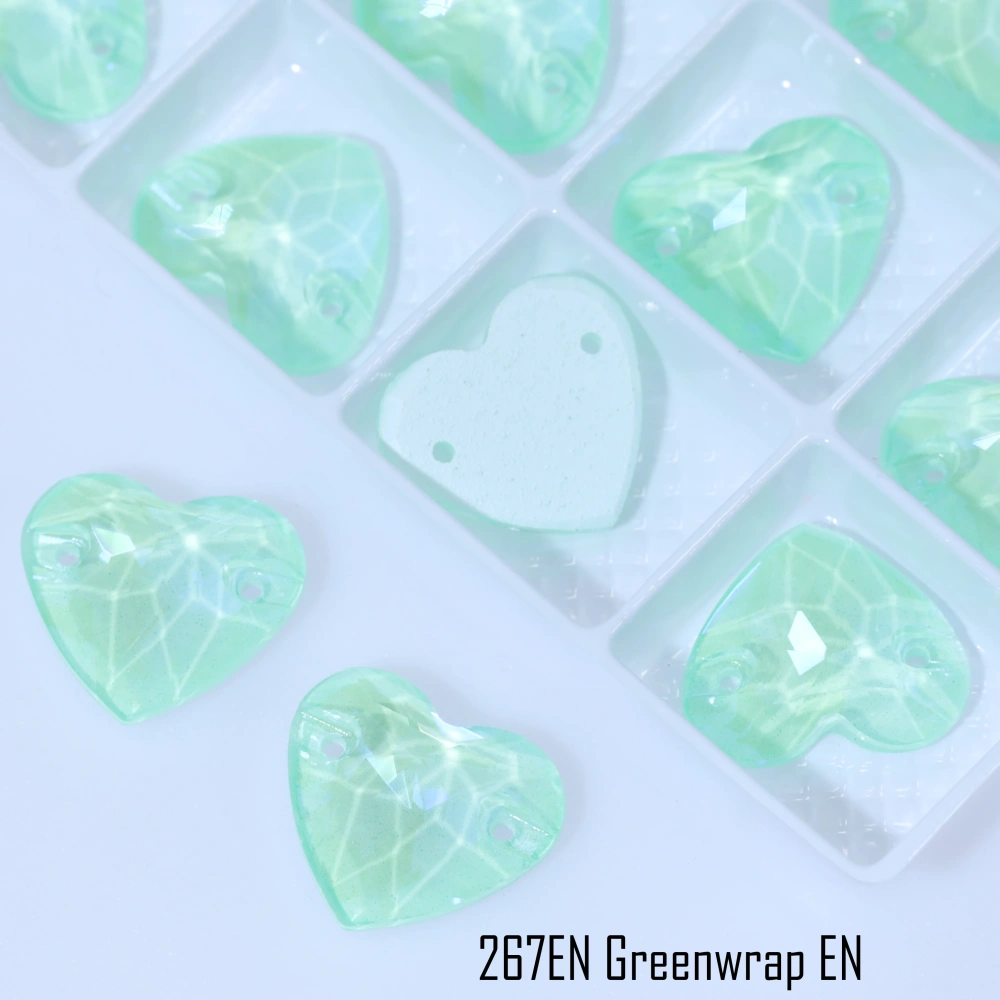 Glass Crystal Sew-on Stones Heart Shape - Paint Effect Craft Beads for DIY Clothing Bags Shoes Hair Accessories Scrapbooking