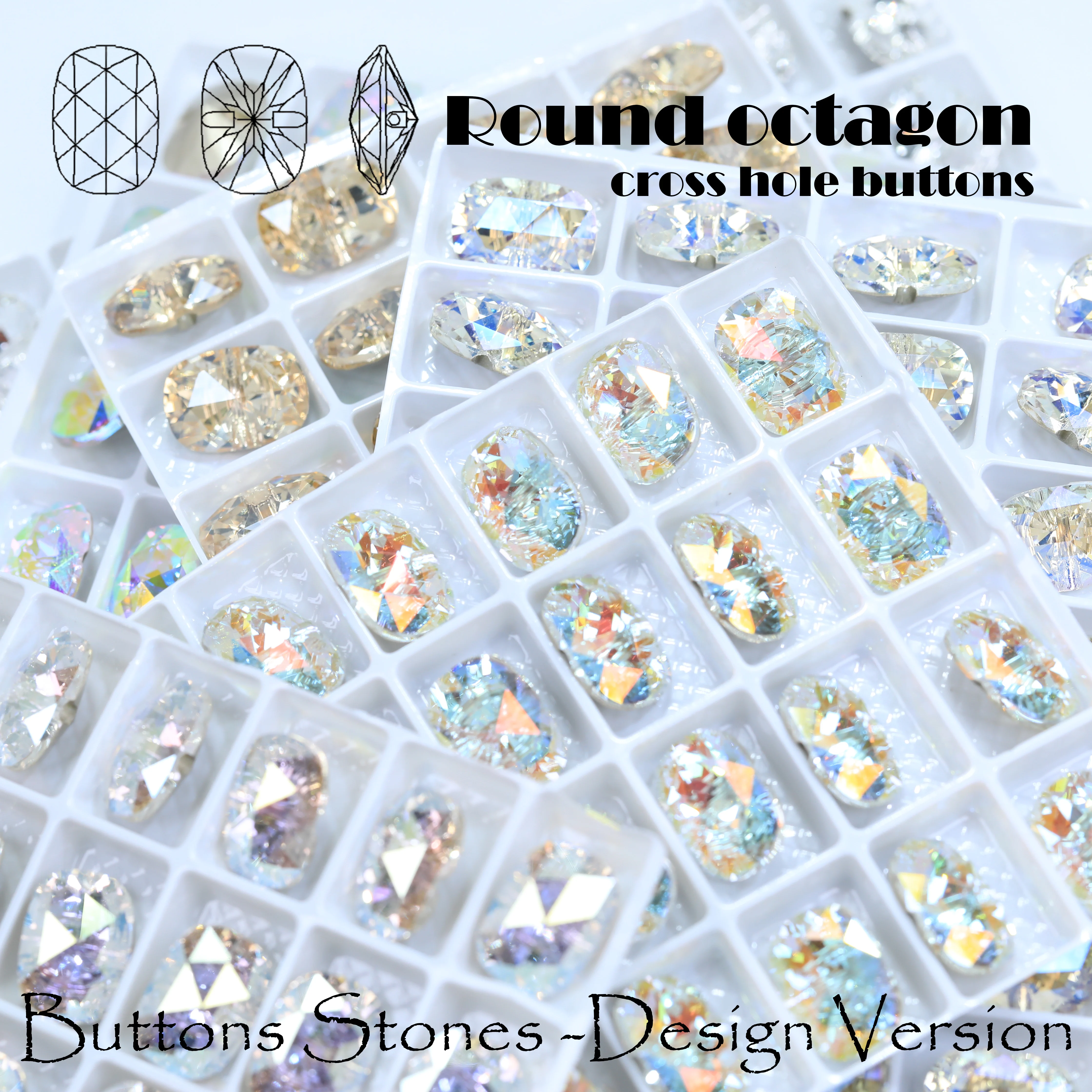 Series Buttons High Quality Garment Sewing Buttons Round octagon cross hole buttons ...