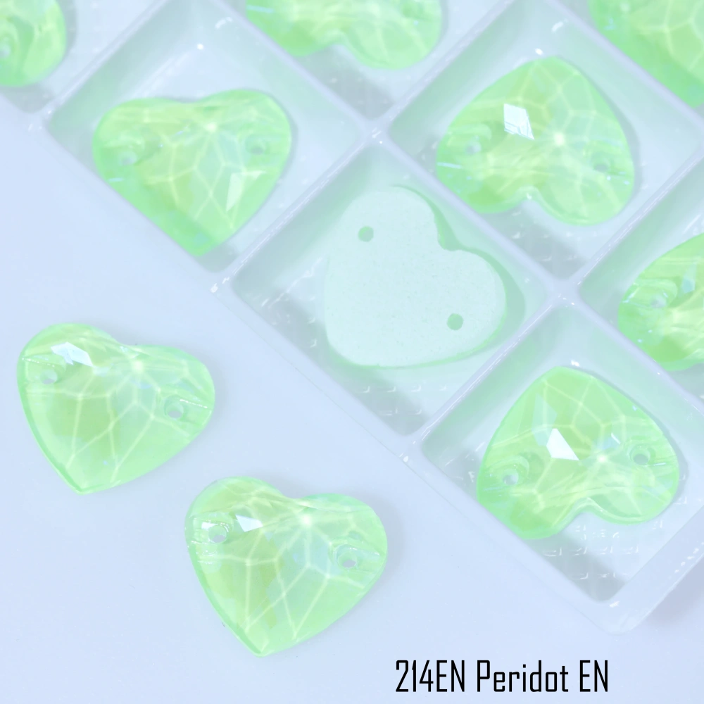 Glass Crystal Sew-on Stones Heart Shape - Paint Effect Craft Beads for DIY Clothing Bags Shoes Hair Accessories Scrapbooking