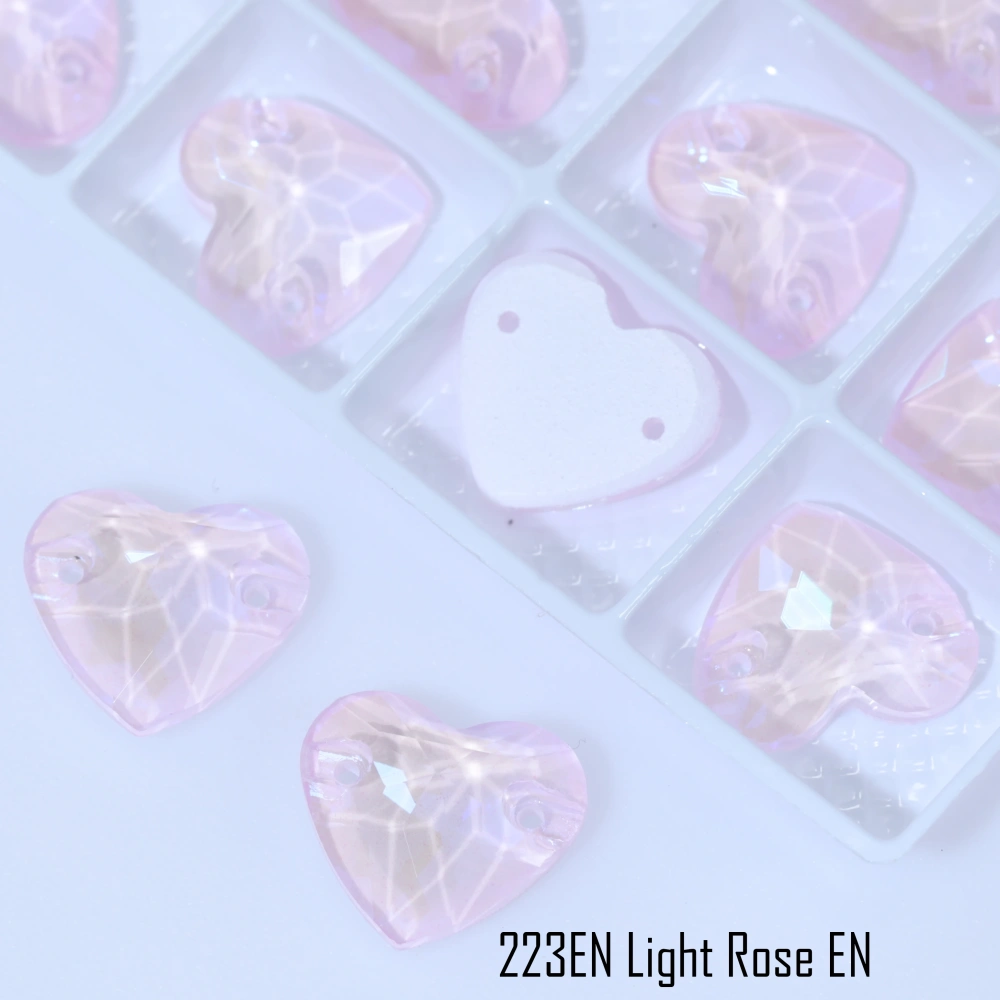 Glass Crystal Sew-on Stones Heart Shape - Paint Effect Craft Beads for DIY Clothing Bags Shoes Hair Accessories Scrapbooking