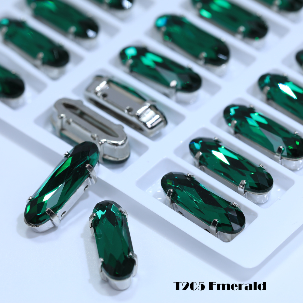 AB Classical Oval Long Fancy Stones Claw Rhinestones for Apparel Footwear Bags Wedding Gown and DIY Craft Decoration Moonlight