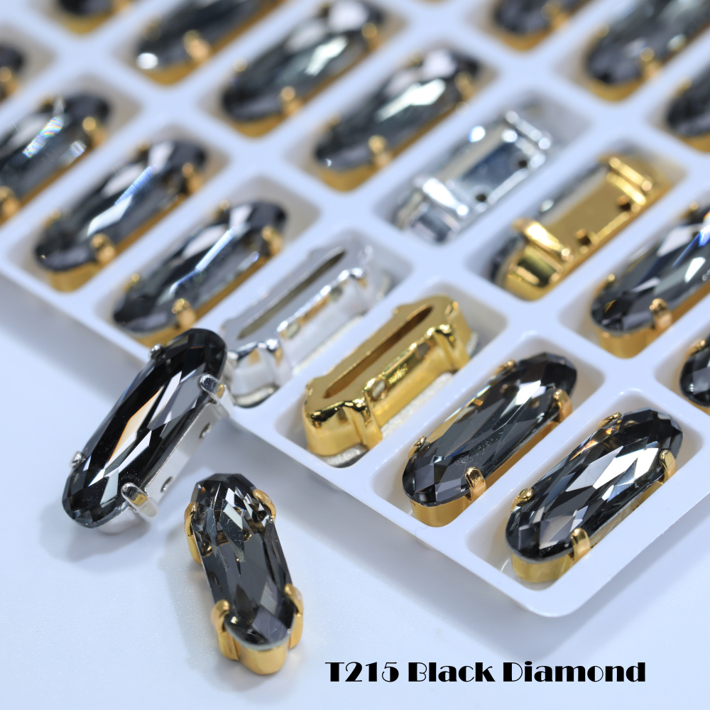 AB Classical Oval Long Fancy Stones Claw Rhinestones for Apparel Footwear Bags Wedding Gown and DIY Craft Decoration Moonlight