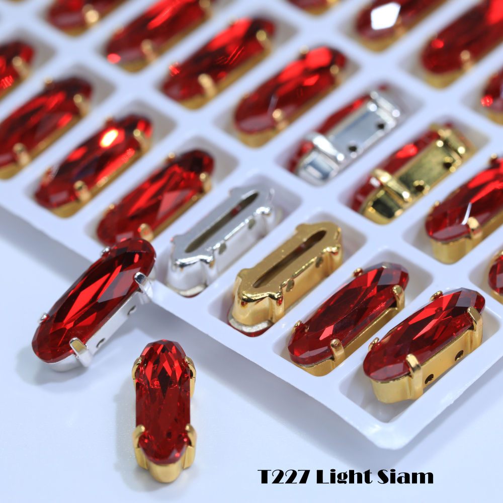 AB Classical Oval Long Fancy Stones Claw Rhinestones for Apparel Footwear Bags Wedding Gown and DIY Craft Decoration Moonlight