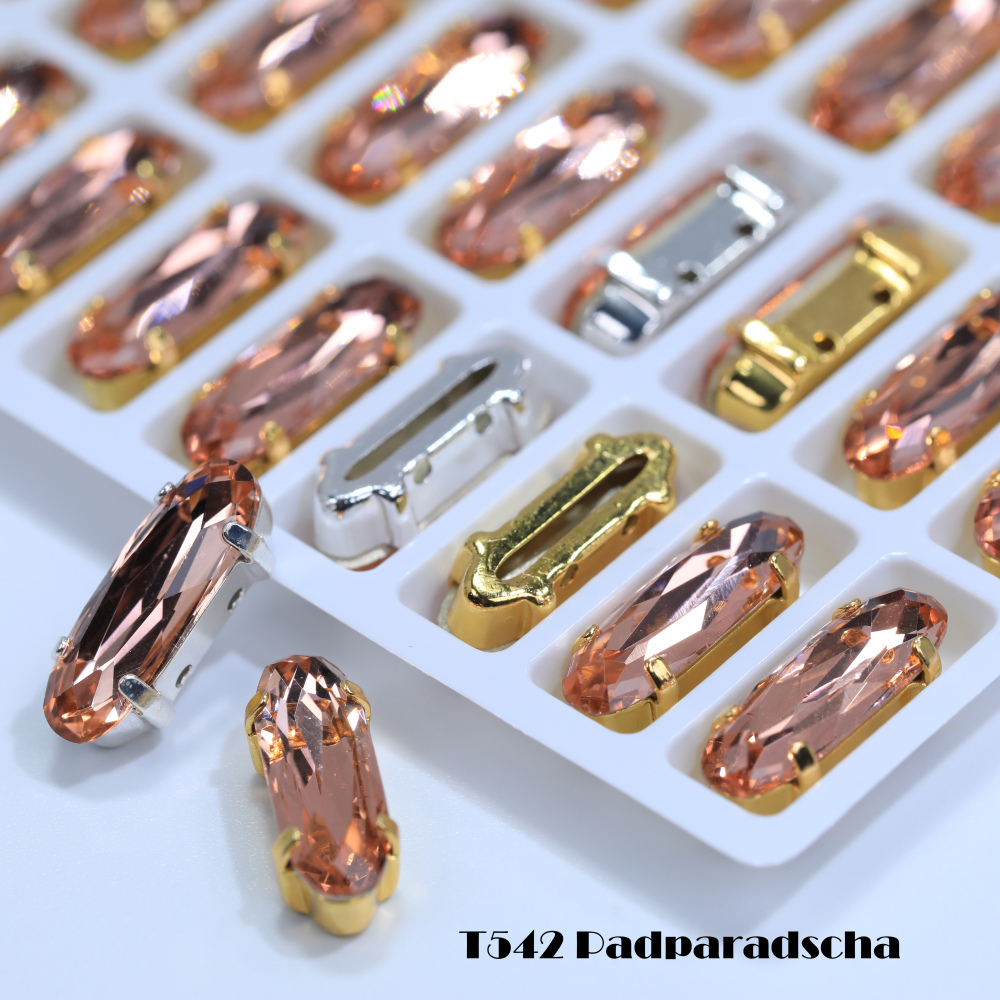 AB Classical Oval Long Fancy Stones Claw Rhinestones for Apparel Footwear Bags Wedding Gown and DIY Craft Decoration Moonlight