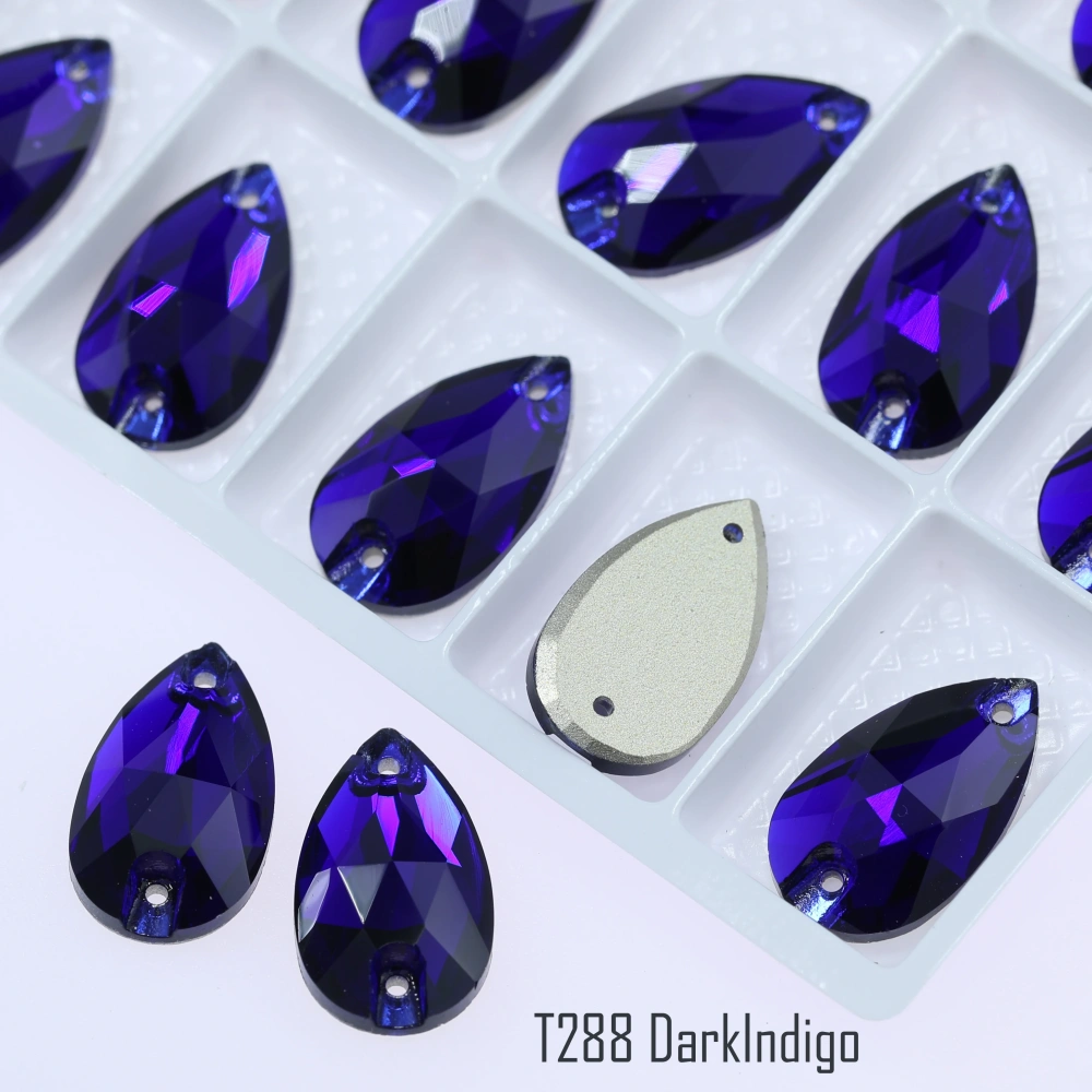 Drop Rhinestone Teardrop Sew On Rhinestone Flatback Crystal Glass Strass Sewing Stones For Clothes Decoration Top Quality Rose