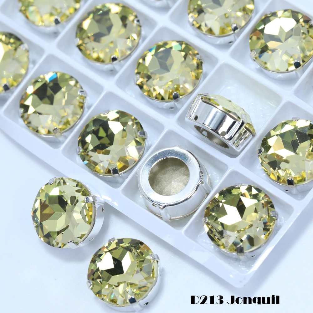 Size6-12 Top Quality DIY Crafts Sharp Bottom Fancy Gemstone Claw Drill Sew On Flatback Shiny Glass Crystal Rhinestones for Cloth