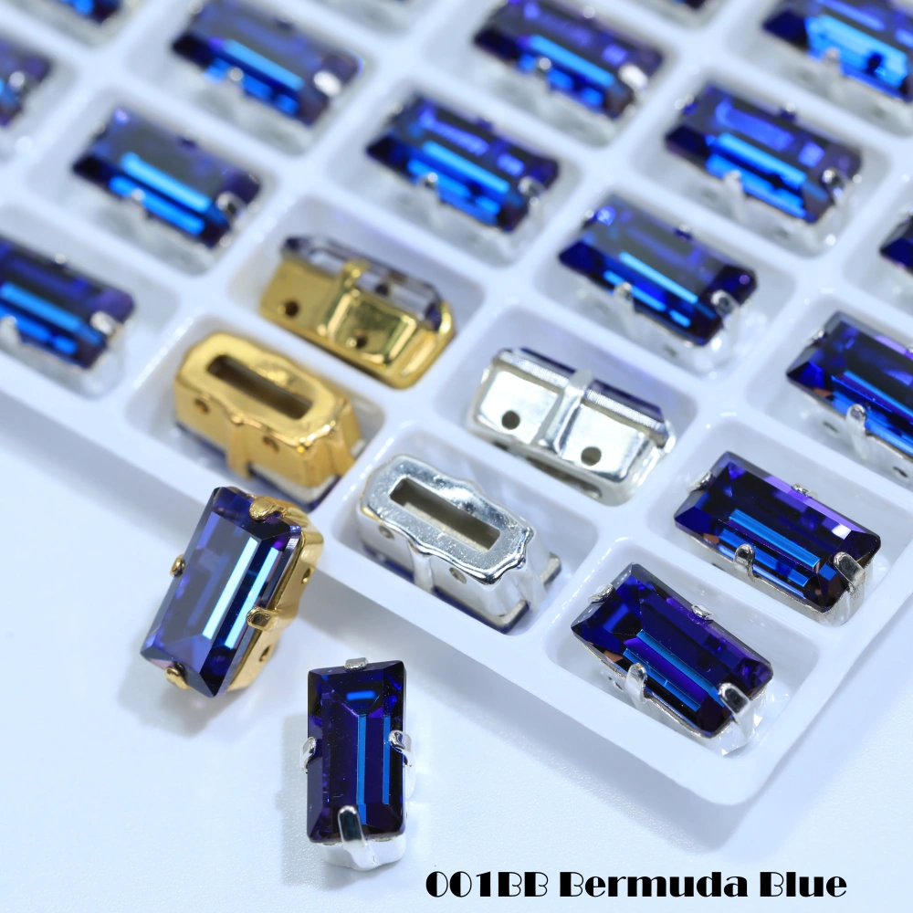 Top Quality White Plated Glass Crystal Baguette Rectangle Pointed Back Sewon law Rhinestones Shiny Fancy Loose Stones AB GL DIY