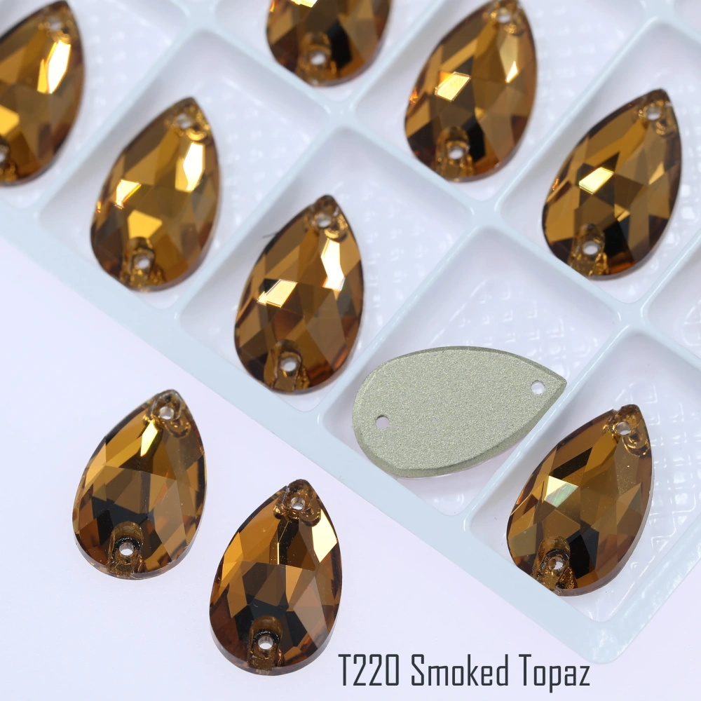 Drop Rhinestone Teardrop Sew On Rhinestone Flatback Crystal Glass Strass Sewing Stones For Clothes Decoration Top Quality Rose