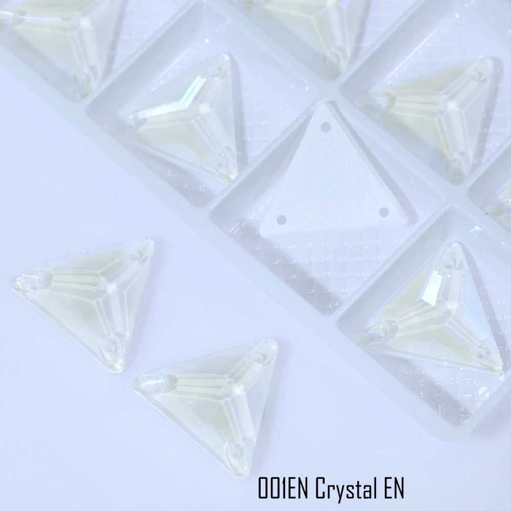 EN Triangle Sew-on Stone Crystal Paint Effect Top Quality Sparkling Fancy glass Rhinestones Glass Sewing Stones for Clothing