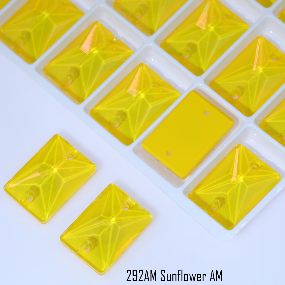 Rectangular Right-Angle AM Sew-On Glass Crystal White Glossy Finish DIY Craft Supplies For Clothing Phone Case Hair Accessories