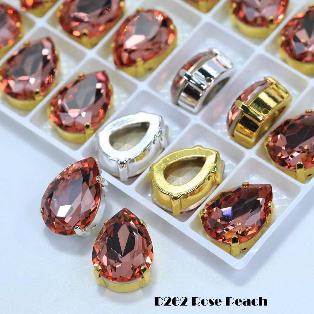 AAA Grade Bling Glass Crystal Chubby Teardrop Claw Rhinestones 3D Sparkle Sew On for DIY Craft Embellishments Bags Shoes Apparel