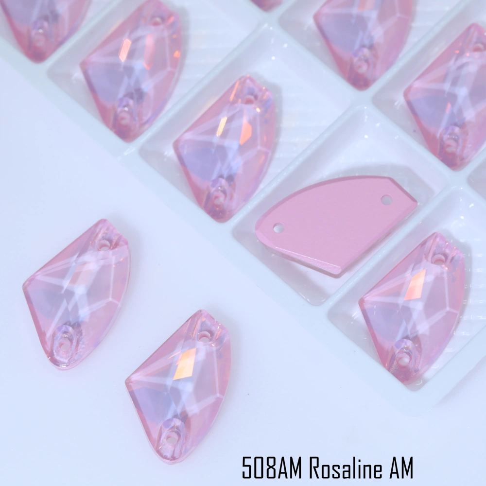 Rhinestone Galactic Sew-on Stone Crystal Paint Effect AM Top Quality Glass Crystal Sewing Stones for Clothing Flatback  Rose
