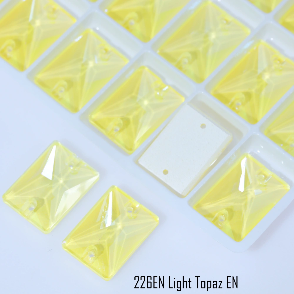 Sparkling Rectangular Right-Angle EN Sew-On Glass Stones White Glossy Finish For Phone Case Bedazzling Hair Bow Clothing DIY