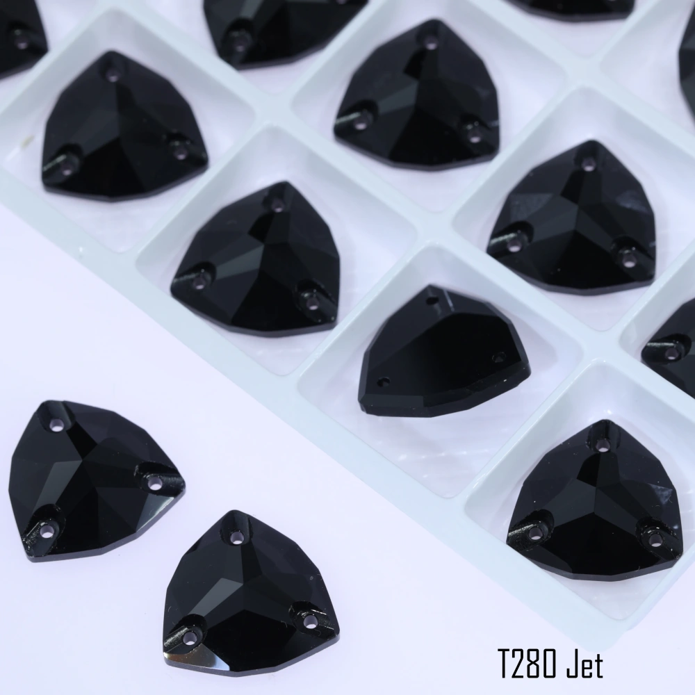 Triangle Sew on Stone Moonlight Glass Crystal Dazzling Hotfix Flatback Sewing Colorful Rhinestones For DIY Garment Clothes Bags