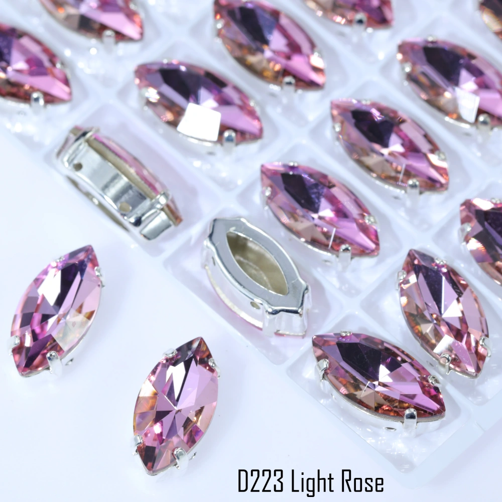 Marquise Claw Rhinestones Premium Glass Crystal Iridescent Color Coated Sparkling Shine Sew On Stones Clothing Phone Case DIY