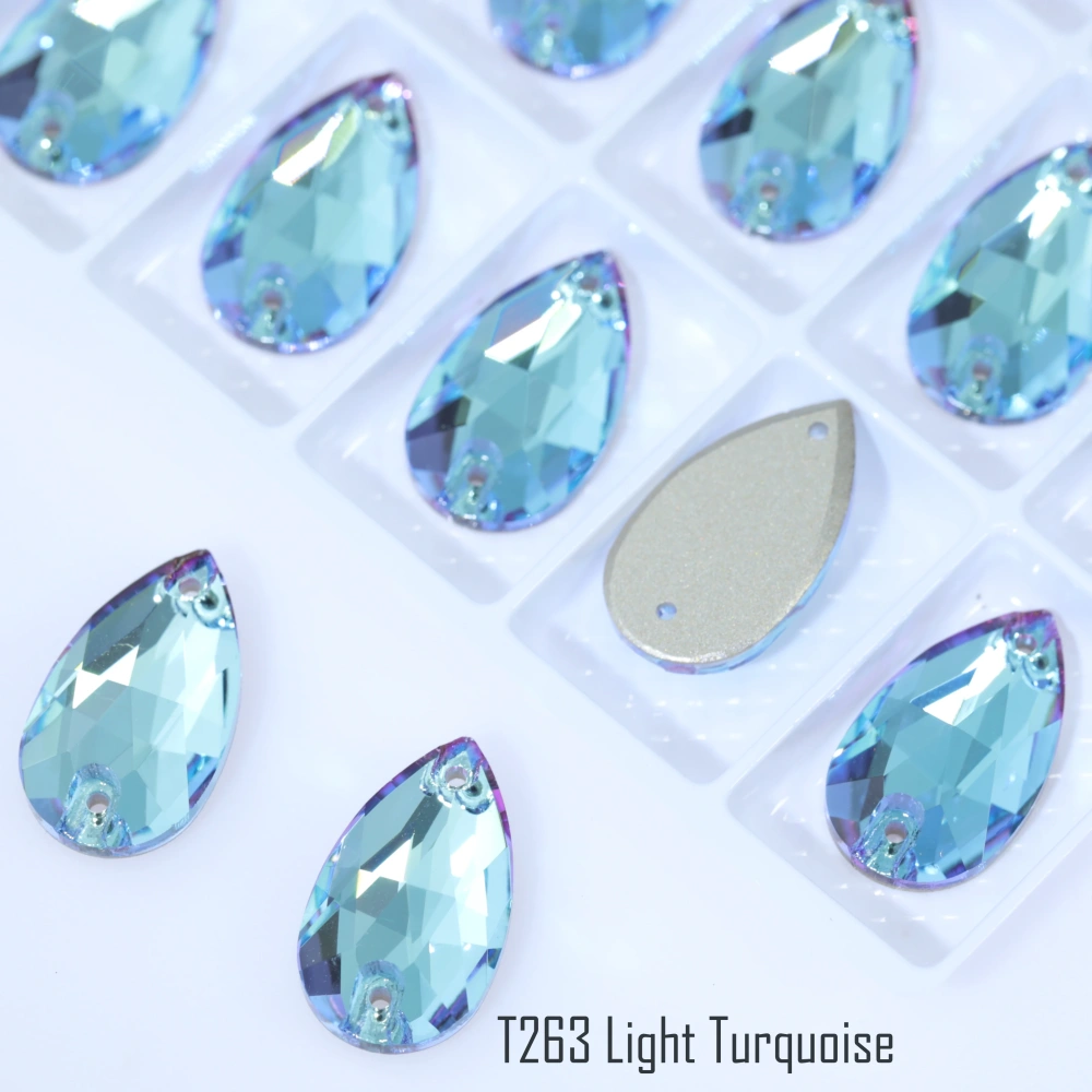Drop Rhinestone Teardrop Sew On Rhinestone Flatback Crystal Glass Strass Sewing Stones For Clothes Decoration Top Quality Rose