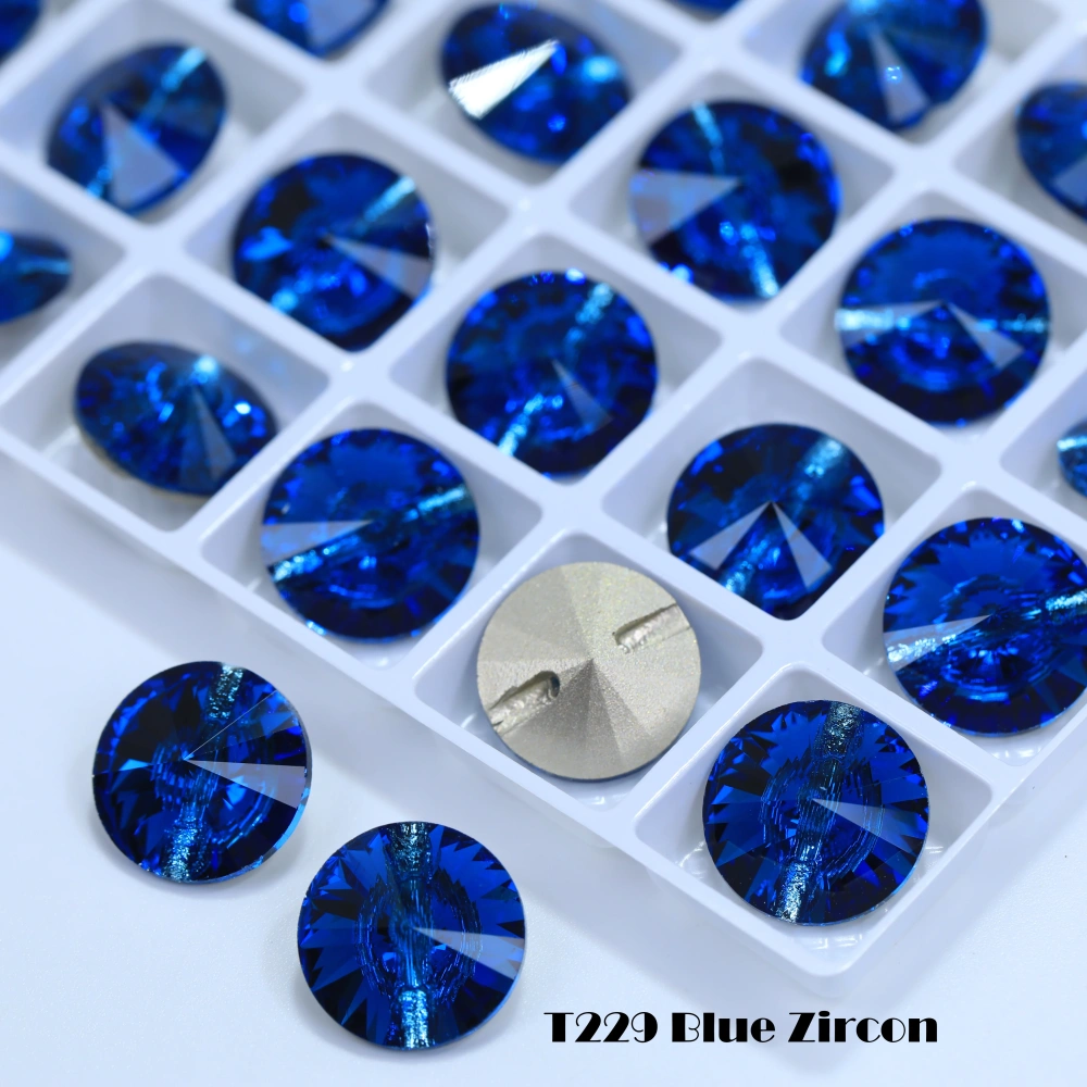 High Quality Universal Rivoli Cross Hole Buttons Shiny Rhinestone Buttons for Clothes Bags Shoes Garment DIY Sewing Decorative