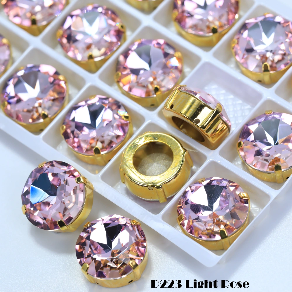 Size6-12 Top Quality DIY Crafts Sharp Bottom Fancy Gemstone Claw Drill Sew On Flatback Shiny Glass Crystal Rhinestones for Cloth
