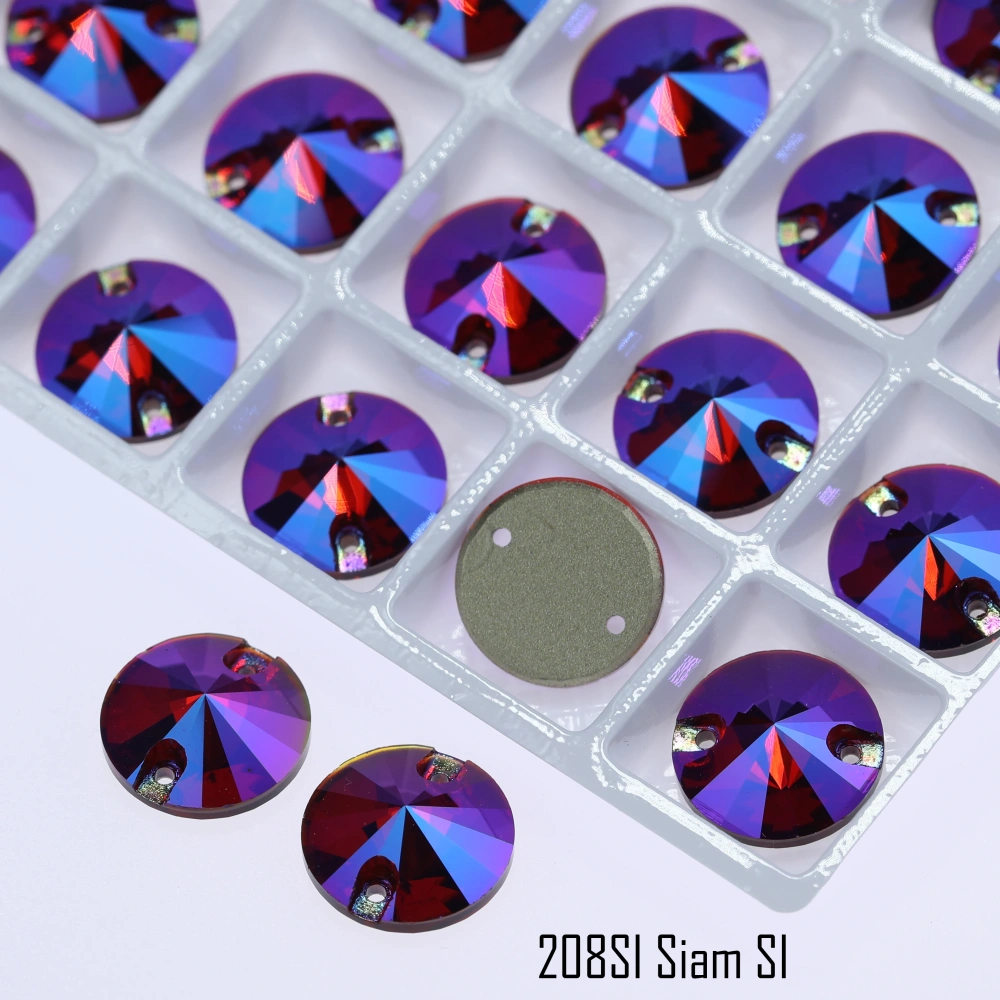 High Quality Rhinestones Beads MO Sparkling Glass Rhinestone Rivoli Sew-on Stones Normal Color Plating Effect for Wedding Dress