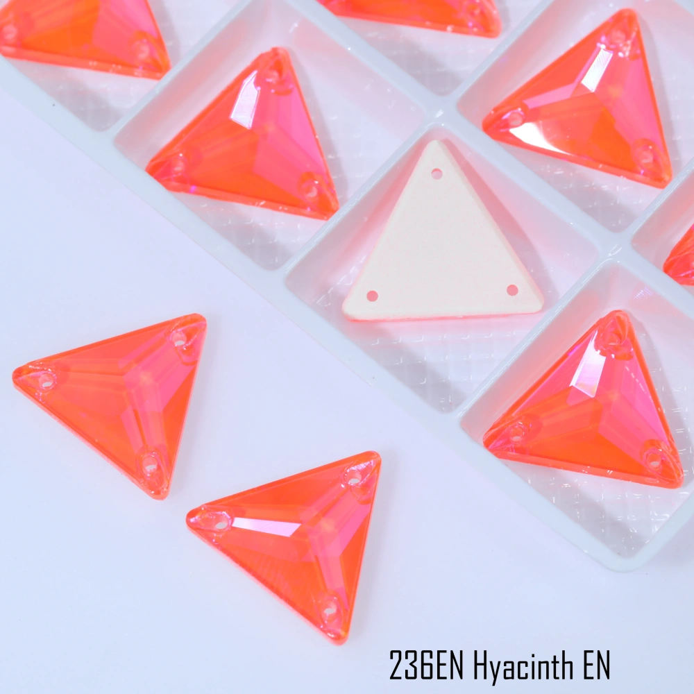 EN Triangle Sew-on Stone Crystal Paint Effect Top Quality Sparkling Fancy glass Rhinestones Glass Sewing Stones for Clothing