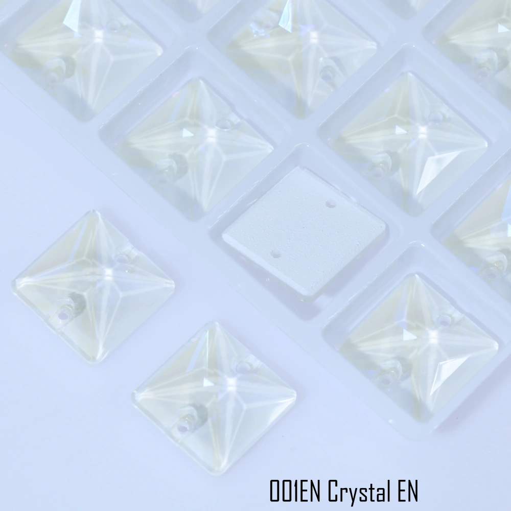 Luminous Square Sew-on Stone Crystal Paint Effect Top Grade Rectangle Glass Crystal Rhinestones Sparkling for Clothing Shoes bag