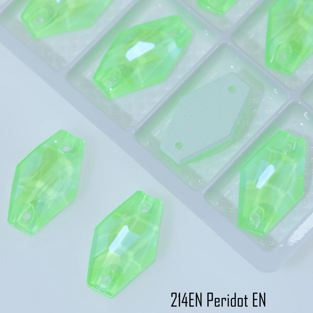 EN Vase-shaped Sew-On Glass Crystal Iridescent Sparkle DIY Craft Supplies For Clothing Phone Case Hair Accessories Embellishment