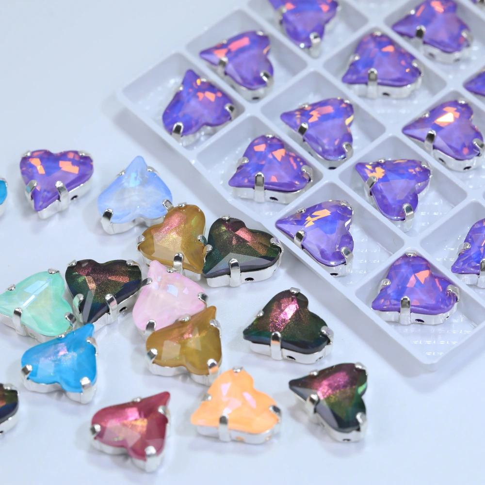 Sweet Heart Fancy Stone Claw Rhinestones Bright Lacquer Finish Plating Effect Top Quality Shine Crystal for Clothing Decoration