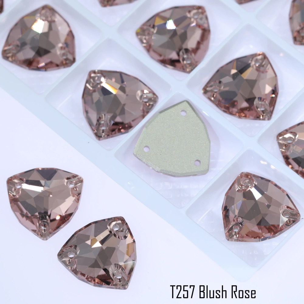 Triangle Sew on Stone Moonlight Glass Crystal Dazzling Hotfix Flatback Sewing Colorful Rhinestones For DIY Garment Clothes Bags