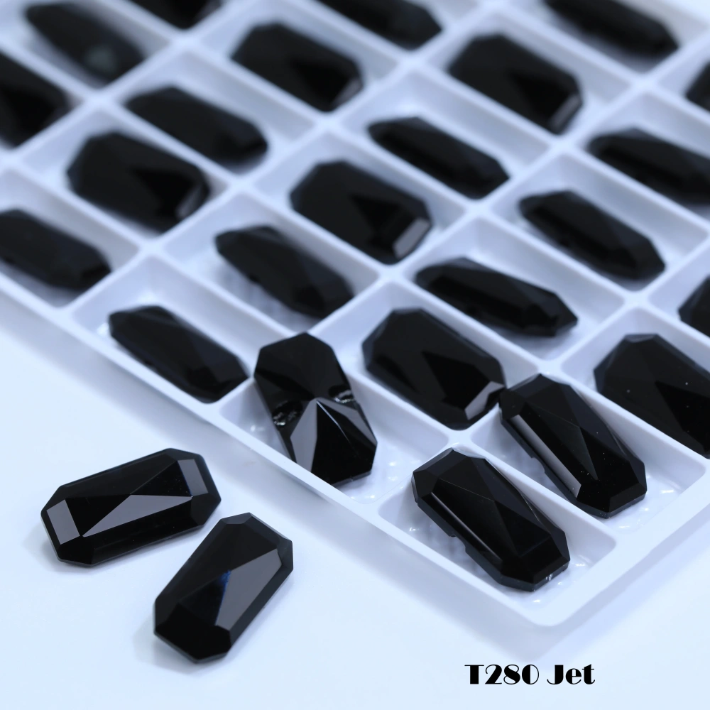 Princess Octagon Shape Crystal Buttons Cross Hole Shiny Rhinestone Buttons for Wedding Dress Apparel Sewing Accessories