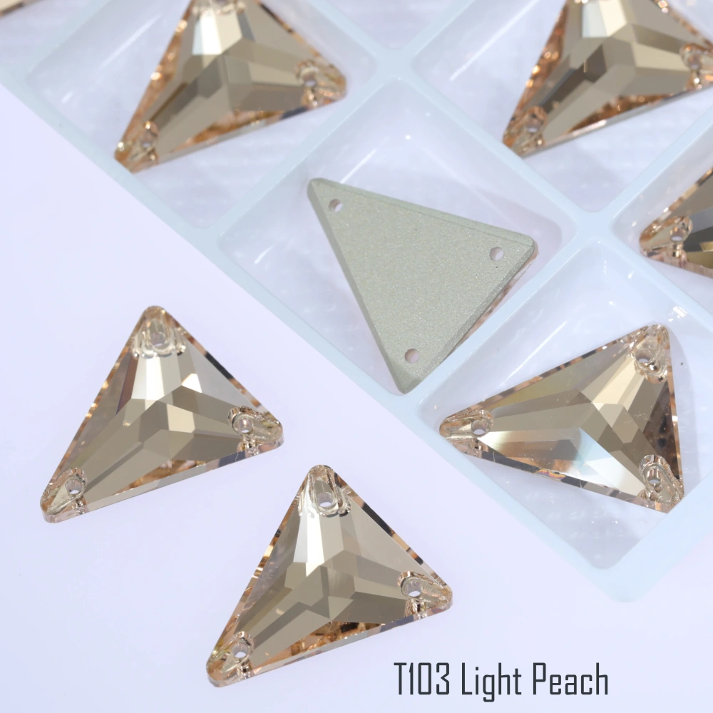 Sparkling Sewing Rhinestones Normal Color Slim Triangle Sew-on Stone 3271 Premium Grade Glass Crystal for DIY Crafts Bags Shoes