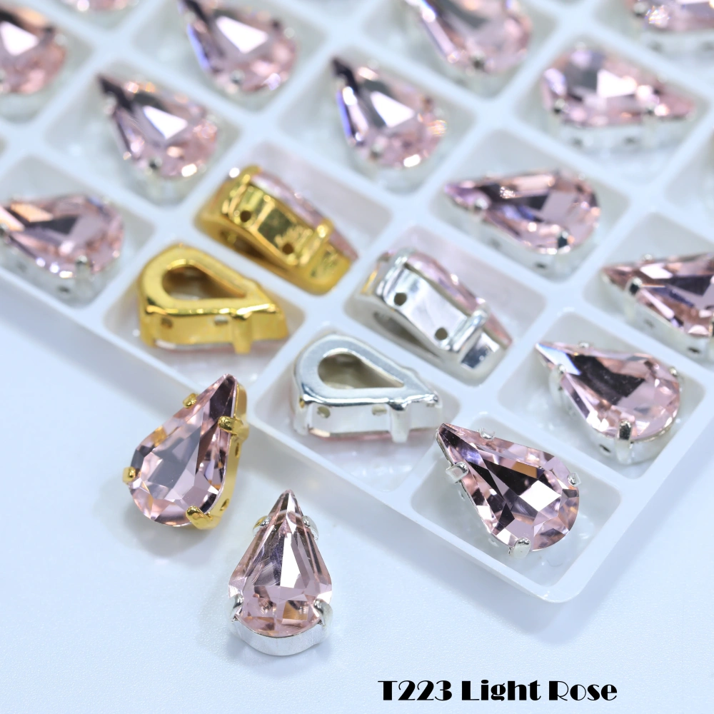 Top Grade Glass Thin Claw Rhinestones Pointed Back Sew on Crystals in Mixed Colors Garment Shoes Bags DIY Crafts Jewelry Wedding