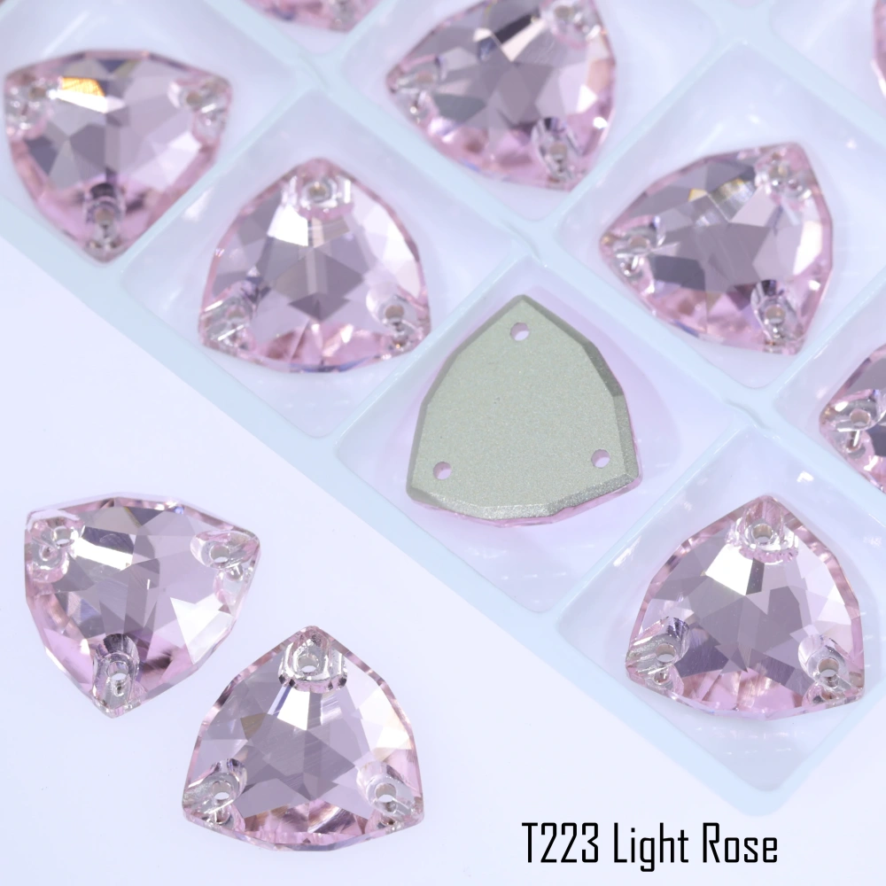 Triangle Sew on Stone Moonlight Glass Crystal Dazzling Hotfix Flatback Sewing Colorful Rhinestones For DIY Garment Clothes Bags