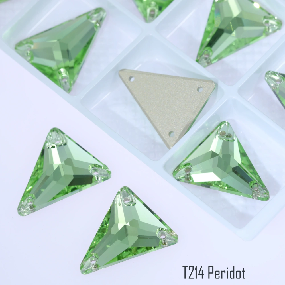 Sparkling Sewing Rhinestones Normal Color Slim Triangle Sew-on Stone 3271 Premium Grade Glass Crystal for DIY Crafts Bags Shoes